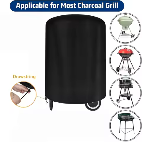 Round Grill Cover for Outdoor Grill, 22.9" Diameter X 30.5" Height, Dust Cover, Durable Round Smoker