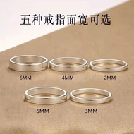 男士戒指 men's ring 999纯银戒指定制刻字尾戒情侣食指足银素圈单身闭口简约光面 .m VME9fv3jVI0129