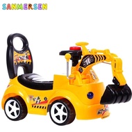 Childrens Large Electric Excavator Baby Balance Walker Car Ride On Car For Kids 4 Wheels Scooter Lig