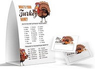 What's Your Turkey Name Game, Christmas Party Games for School Classroom Children Activities, 1 Sign