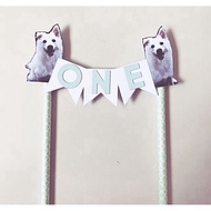 Dog Birthday Cake Topper –  ONE