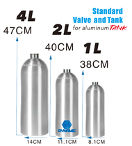 Aluminium CO2 empty Tank 1L 2L 4L with CGA320 Thread