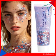 [KC] Face Glitter Stick 4th of July Glitter Stick 50g White Blue Glitter Stick for 4th of July Usa 2