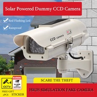 【Worth-Buy】 Solar Powered Waterproof Camera Ccd Security Camera Red Flashing Leds Home Surveillance 