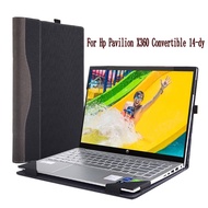 Laptop Case For Hp Pavilion X360 Convertible 14-dy Cover PU Leather Protective Sleeve Splittable With Pen Holder Protection
