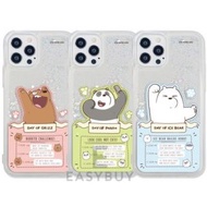 🇰🇷 We Bare Bears Day Patter Moving Glitter Case 韓國 熊熊三兄弟 熊熊遇見你  三裸熊 *全包款式* 帶防摔效能 流沙手機套 (適用於多款手機型號) iPhone13 iPhone12 iPhone11 iPhoneX iPhoneXR iPhoneXS 同時 適用於 三星 Samsung Galaxy S10 Galaxy S20 Galaxy S21  Note 20 Ultra Galaxy S22 S22+ S22 Ultra 剛出最新 韓國直送