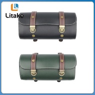 Shanshi【ready stock】Motorcycle Handlebar Bag Folding Front Forks Handlebar Leather Storage Bag Universal For Bicycle Scooter