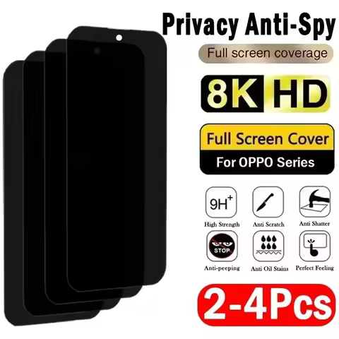2-4Pcs Privacy Anti-spy Tempered Glass For Oppo A80 A60 A79 A59 A78 A58 A38 A18 A77 A57 A17 A77s A54
