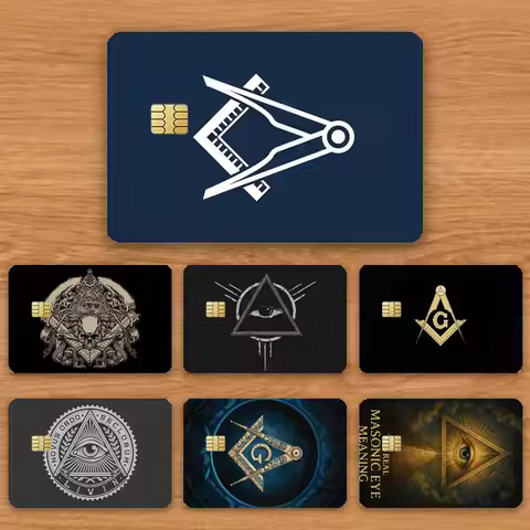 Freemasonry Symbol Credit Card HD Stickers Game Card Decal Card Matte Film Skin Small Chip Waterproo