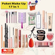 PAKET KOSMETIK LENGKAP MAKEUP KECANTIKAN WANITA MAKE UP MURAH 17 IN 1 FREE TAS COSMETIK / Paket Make
