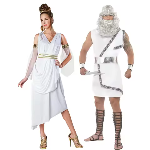 Halloween Ancient Greek Mythology Olympus Zeus Hera Costume Toga God Goddess Outfit Cosplay Ancient 