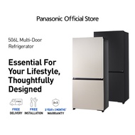 Panasonic Prime+ Essential 2 Door Fridge 506L NR-BW530HW - Beige / Black