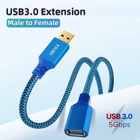 AIXXCO USB Extension Cable USB 3.0 Cable Extender Data Cord 1M 2M for PC Smart TV Xbox One SSD Fast 