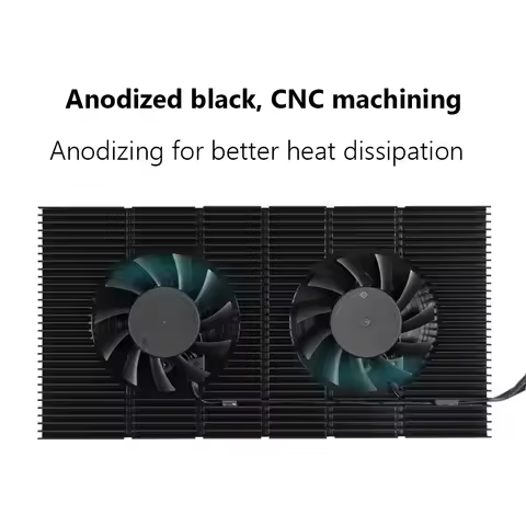 Graphics Card Backplane Heatsink GPU Backplane Radiator Dual Fan Video Memory VRAM Radiator Panel fo
