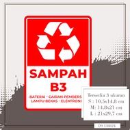 Waste Sticker B3 Sign Sticker Waste B3 Waste B3 Waste B3 Organic Inorganic Medical Waste Sticker