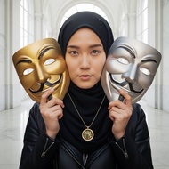 Special Edition - Hacker V Mask for Vendetta Face Mask Guy Fawkes Hacker Mask Gold Silver Silver Mas