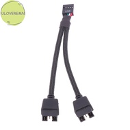 uloveremn 1Pc Computer Motherboard USB Extension Cable 9 Pin 1 Female To 2 Male Y Splitter Audio HD Extension Cable For PC DIY 15cm SG
