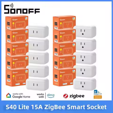 SONOFF S40 Lite Zigbee Socket Type A B 15A Zigbee 3.0 Plug Smart Timer Control Work With Alexa Smart