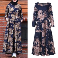 Muslimah Muslim Women Floral Casual Holiday Party Tunic Long Maxi Dress Plus Dress jelita wardrobe telekung siti khadijah telekung travel