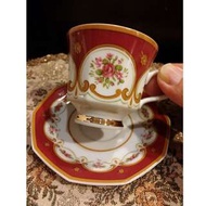 歐洲古董德國Bavaria骨瓷花卉圖案Espresso咖啡杯連碟