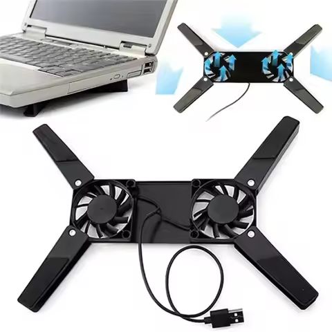 Laptop Cooling Base Rotatable USB 2 Fan For Computer Notebook Cooling Pad Accessories For 10-17inch 