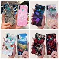 Casing For Huawei Y7p / Honor 9C / P40 Lite E Case ART-L28 ART-L29 Cover Fashion Marble Butterfly So