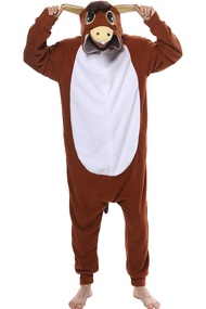 Unisex Onesie for Adult and Teenagers Animal Brown Donkey Cosplay Costumes One Piece Pajama