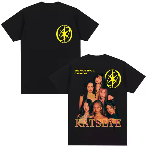 Kpop 2025 Katseye Beautiful Chaos Album T-Shirts Trendy Vintage Men Women Korean Classic T-shirt Ove
