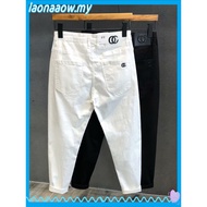 Seluar Jeans Lelaki White Jeans Men Straight Cut Jeans Slim Fit Black Jeans Men S Elasticity Casual 