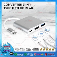 USB C Dock 3in1 HDMI 4K USB 3.0 Adapter for Laptop MacBook Windows