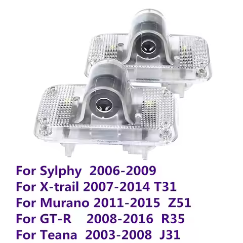 LED Car Door Welcome Ghost Shadow Light Bulb Accessories For Nissan Sylphy X-trail X trail Xtrail T3