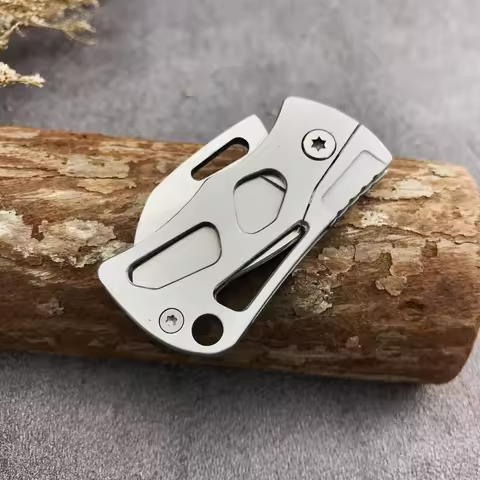 Mini Folding Knife Stainless Steel Box Opening Knife 420 Steel Portable Sharp Folding Knife Key Hang