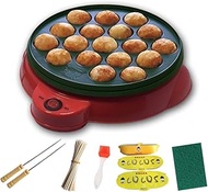 Household Multi-Function Takoyaki Machine, Octopus Barbecue Plate Electric Heating Small Tool 18-Hole Household Electric Takoyaki Machine