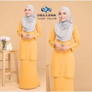 BAJU KURUNG DELISHA IRONLESS LIGHT YELLOW SOFT KUNING Marjan Collection