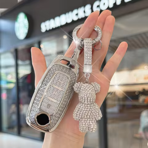 White Diamond TPU for Nissan Rogue Ariya Kicks Sentra Versa 2022 2023 3 Button Remote Smart Car Key 