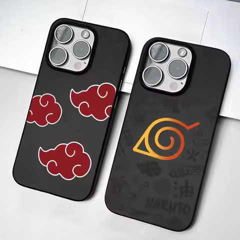 Anime Akatsuki Clouds Kurama For iPhone 16 15 14 13 12 11 mini XS Max 8 7 Pro Max Plus Frosted Large