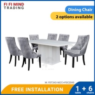 Melis Marble Dining Set/ Marble Dining Table/ Meja Makan 6 Kerusi/ Meja Makan Marble/ Meja Makan Set