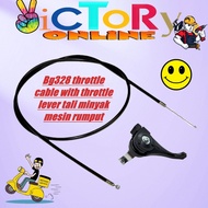Bg328 throttle cable with throttle lever tali minyak mesin rumput tanika T328 fr3000 fr3001 ogawa