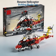 H175 Rescue Helicopter Building Blocks Toy, Freely Assembled Educational DIY Puzzle, Creative Aircra