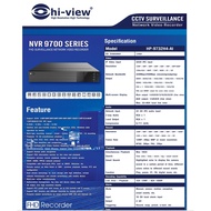 Hi-iview NVR 32 CH HP-9732H4-AI Supports Up To 12 MP Cameras.