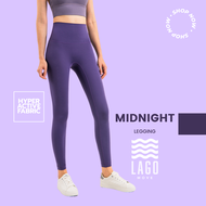 [LAGO Legging] - สีม่วง Midnight กางเกงออกกำลังกาย กางเกงกีฬา ขายาว เลกกิ้ง