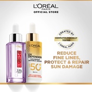 [AGING DEFENSE ROUTINE] L'Oreal Paris Revitalift Hyaluronic Acid Serum & UV Defender Sun-Repair Invi