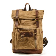Canvas Retro Men's Bag Backpack Suitable 14 Inch Laptop Bag Vintage 36-55L Wear-resistant Backpack