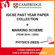 PHYSICS - IGCSE past year paper collection set with marking scheme (2016-2020)