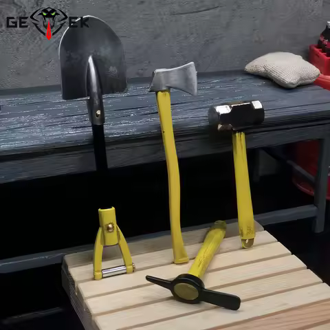 RC Car 1:10 Scale Accessories Metal Hammer Axe Shovel Pickaxe for RC Crawler SCX10 TRX4 TRX6 WLP D12