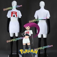 -JINN-POKEMON Cosplay Costume JESSIE JAMES Cosplay Team Rocket Uniforms Wig Suit Anime Party Carniva