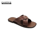 DAPPER รองเท้าแตะ Padded Cross Strap Sandals สีน้ำตาล