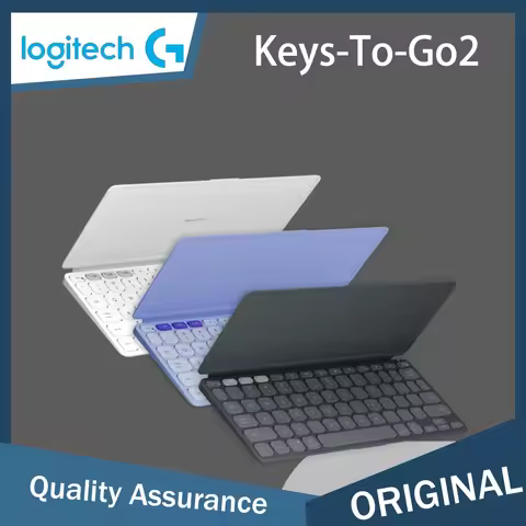 Logitech Keys To Go 2 wireless Bluetooth office keyboard with built-in protective cover, ultra-thin 