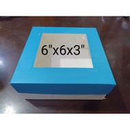 6x6x3 cake box color blue. sold by 10pcs