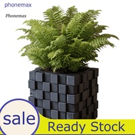 <COD> Minimalist Desk Decoration, Dual-Purpose Geometric Flowerpot, 3D Printed 6.8cm Cube Ornament f